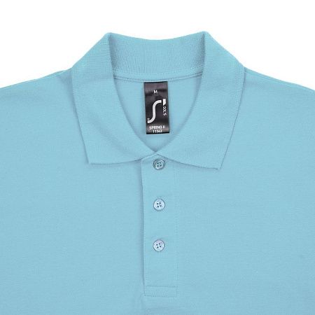Рубашка поло мужская Spring 210, бирюзовая, размер S