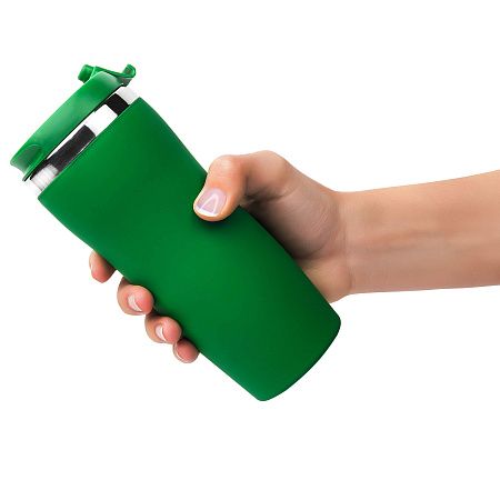 Термокружка SLIM SOFT COLOR 350мл. Зеленая с зеленой крышкой 6030.02