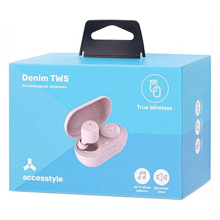 Беспроводные наушники ACCESSTYLE DENIM TWS, розовые                                              