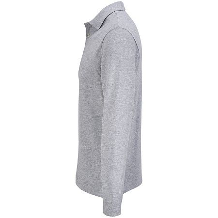 Рубашка поло унисекс с длинным рукавом Pacific LSL, серый меланж, размер 3XL