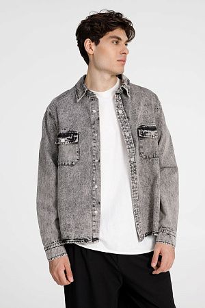 Куртка джинсовая O3, серая, размер XS/S