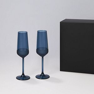 Подарочный набор 2 бокала для шампанского Sapphire в черной коробке