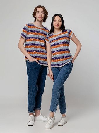 Футболка мужская Rayet двусторонняя, оранжевая с фиолетовым, размер S