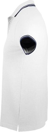 Рубашка поло женская Pasadena Women 200 с контрастной отделкой, белая с синим, размер L