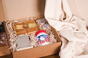 Подарочный набор «Эль-Камино»: биокамин, зефир, вафли, шпажки, декор, лента