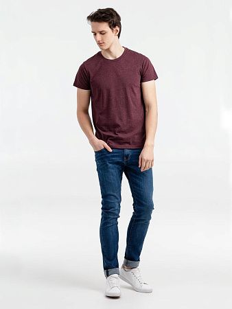 Футболка мужская Regent Fit 150, бордовый меланж, размер XS