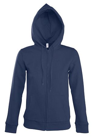 Толстовка женская на молнии с капюшоном Seven Women, черная, размер XL