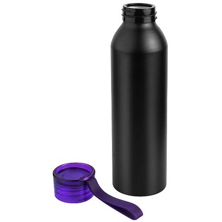 Бутылка для воды VIKING BLACK 650мл. Черная с фиолетовой крышкой 6142.11