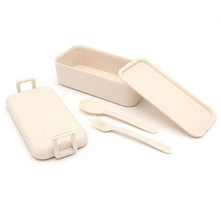 Ланчбокс (контейнер для еды) Bricker из пшеничного волокна, бежевый