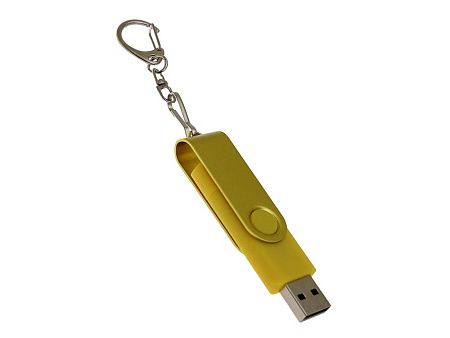 USB 3.0- флешка на 64 Гб с поворотным механизмом и дополнительным разъемом Type-C