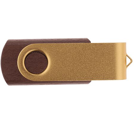 Флешка TWIST WOOD COLOR Темное дерево с золотистым 4014.32.17.64ГБ