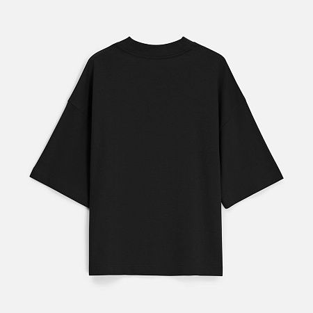 Футболка оверсайз унисекс T9, черная, размер M/L
