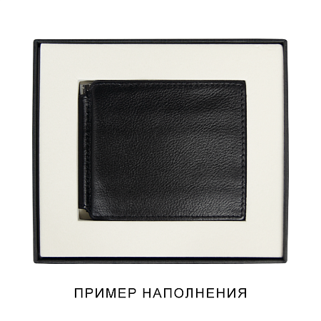 Коробка подарочная, размер 16*14*2 см, Solution Superior Linen, черная, бежевый ложемент с прямоугольной вырубкой