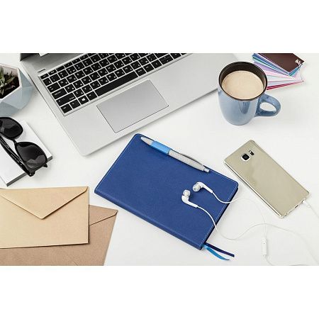 Ежедневник Flexy Freedom Ostende А5, темно-серый/голубой, недатированный, в гибкой обложке