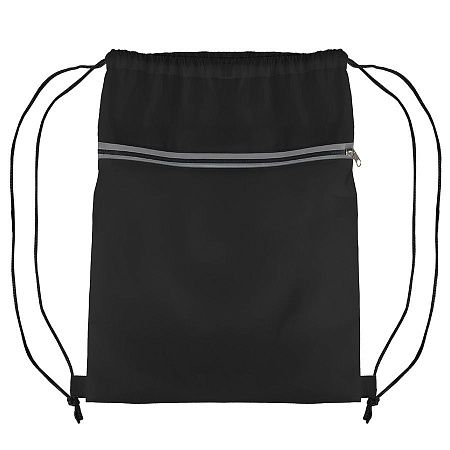 Рюкзак мешок "Shift" со светоотражающей молнией, чёрный, 36*41 см, полиэстер 210D