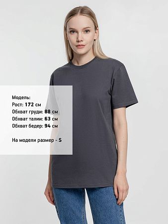 Футболка унисекс T-Bolka 160, темно-серая (графит), размер S