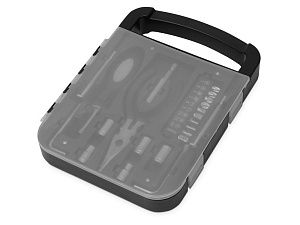 Набор инструментов в пластиковом кейсе «Fixit», цвет: черный, прозрачный