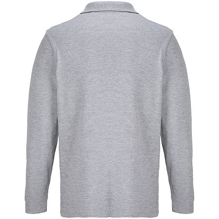 Рубашка поло унисекс с длинным рукавом Pacific LSL, серый меланж, размер 3XL