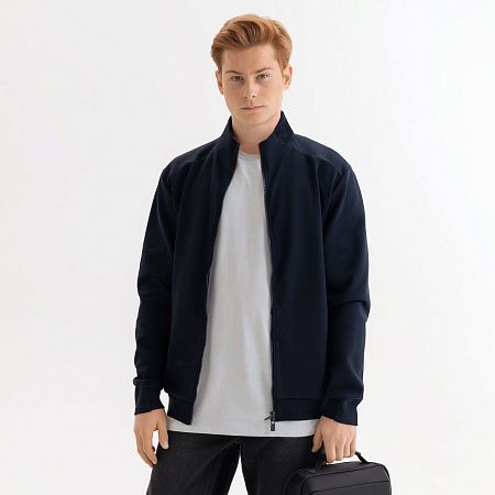 Толстовка на молнии ASTIN темно-синяя, размер L