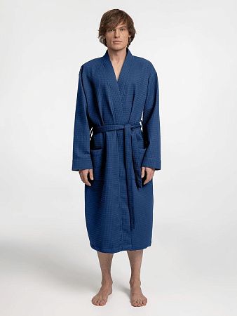 Халат вафельный Kimono, темно-синий, размер XL/2XL