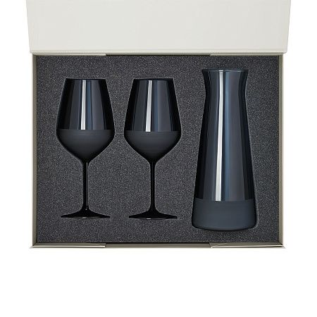 Подарочный набор декантер + 2 бокала для вина Sapphire в серой коробке