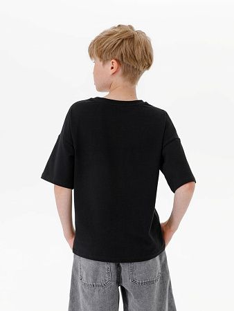 Футболка детская оверсайз Teezer, черная, размер 6 лет (110-116 см)