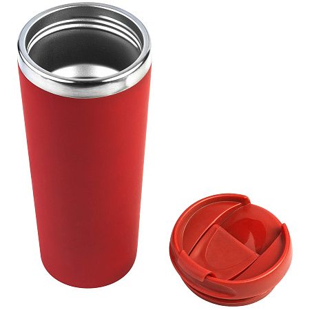 Термокружка KOMO SOFT COLOR 420мл. Красная с красной крышкой 6060.03