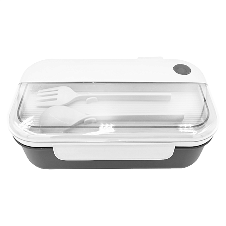 Герметичный контейнер для еды (ланч бокс)  BON VOYAGE, пластиковый, бело-серый, 1100 мл.