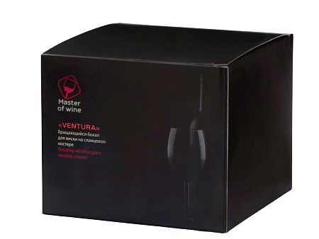 Вращающийся бокал для виски на сланцевом костере «Ventura»