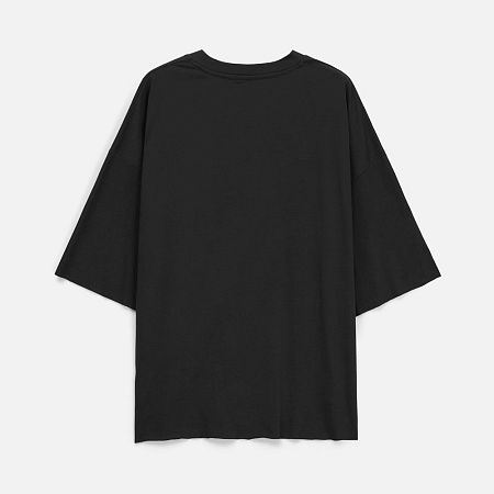 Футболка унисекс оверсайз T1, черная, размер M/L