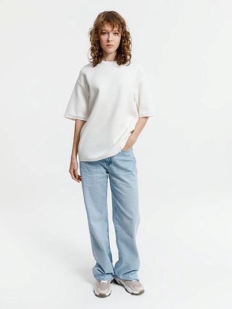 Джемпер с коротким рукавом Siluetti Volumica, молочно-белый, размер XS/S