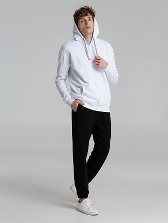 Толстовка на молнии с капюшоном Unit Siverga Heavy, белая, размер XS v2