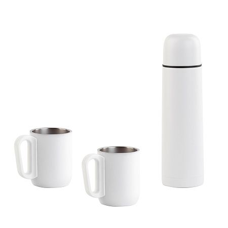 Набор "Гейзер" (термос, 2 кружки), покрытие пудра