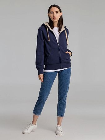 Толстовка унисекс на молнии Sherpa 280, темно-синяя, размер XXS