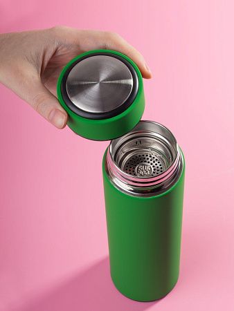 Термос с ситечком Percola, зеленый