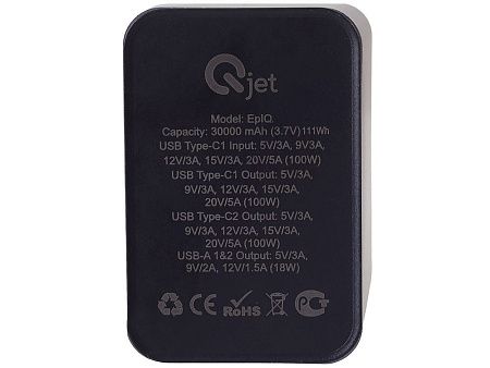 Внешний аккумулятор для ноутбуков «EpIQ», 100 Вт, 30000 mAh