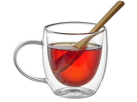 Кружка с двойными стенками на подставке с ложкой «Teatrio»