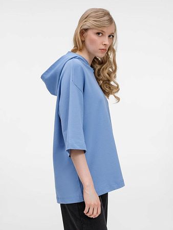 Футболка оверсайз унисекс с капюшоном Neofit, синяя, размер M/L