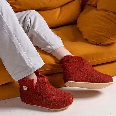 Домашние валенки Wild, красно-коричневые (терракот), размер 40