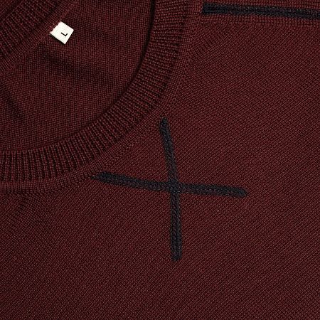 Джемпер Stitch с контрастной отделкой, бордовый с синим, размер S