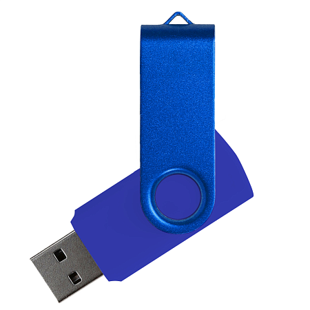 Флеш накопитель USB 2.0 Twister Сolor Mix 16GB, пластик Софт Тач/металл, синий/синий