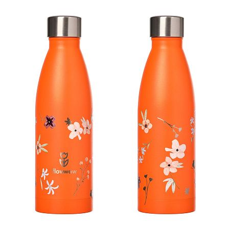 Термобутылка вакуумная герметичная Fresco, оранжевая, зернистое покрытие