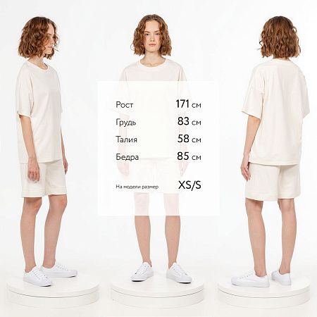 Футболка унисекс оверсайз T3, молочно-белая, размер XS/S