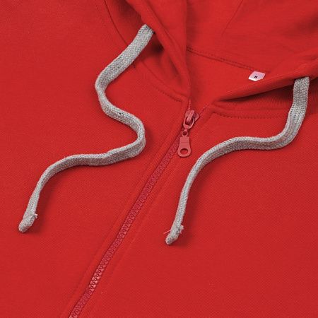 Толстовка на молнии с капюшоном Unit Siverga Heavy, красная, размер XS v2