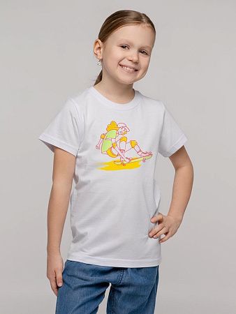 Футболка детская Skateboard, белая, размер 6 лет (106-116 см)
