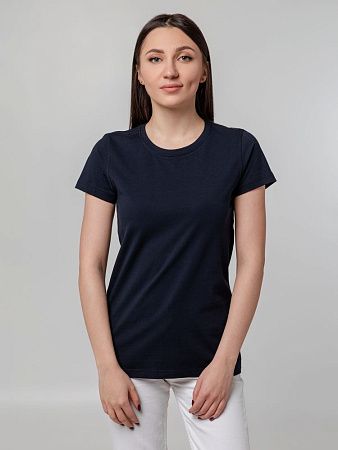 Футболка женская T-bolka Stretch Lady, темно-синяя (navy), размер XL v2