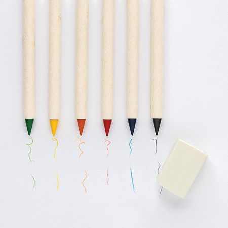 Набор вечных цветных карандашей Micki Infinity GRS с блокнотом и ластиком