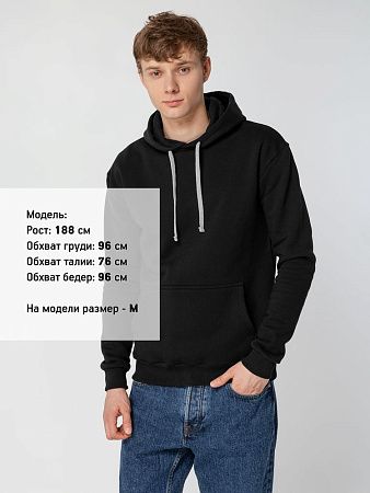 Толстовка с капюшоном Unit Kirenga Heavy, черная, размер XS