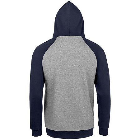 Толстовка унисекс Seattle, серый меланж с темно-синим, размер XS