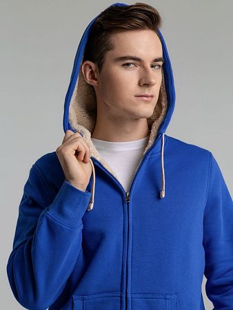 Толстовка унисекс на молнии Sherpa 280, ярко-синяя, размер L